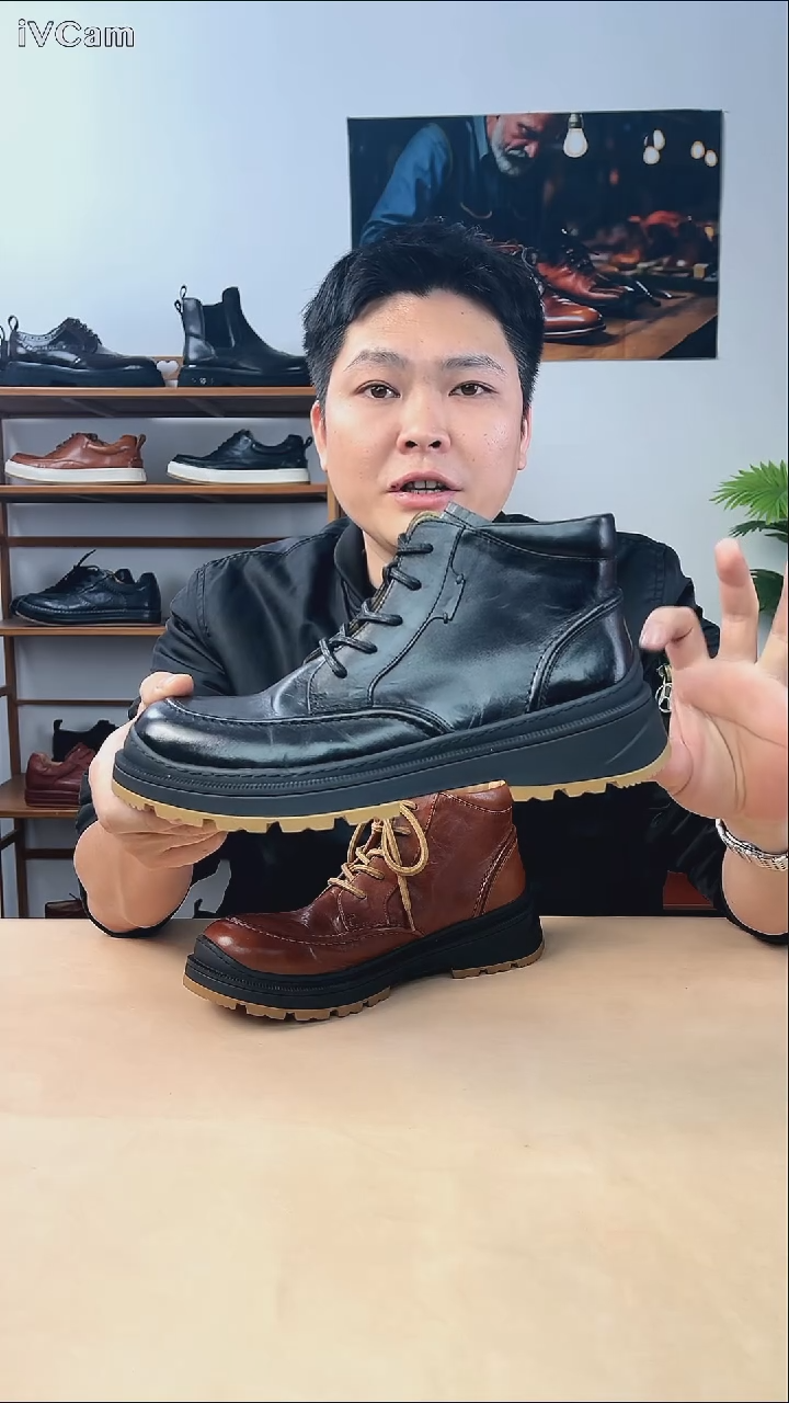 马皮马丁靴马皮男士真皮靴