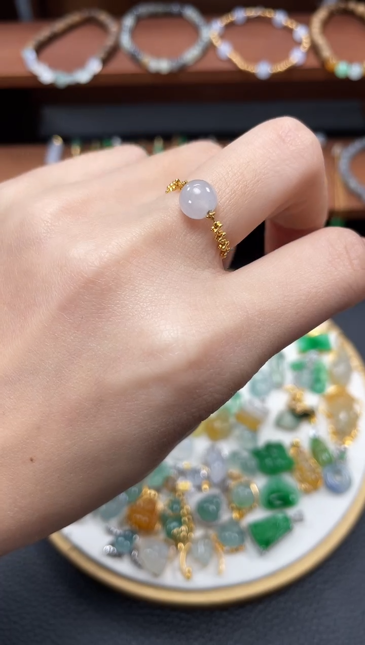 【闪购商品】翡翠戒指18K金镶嵌一个   JK343