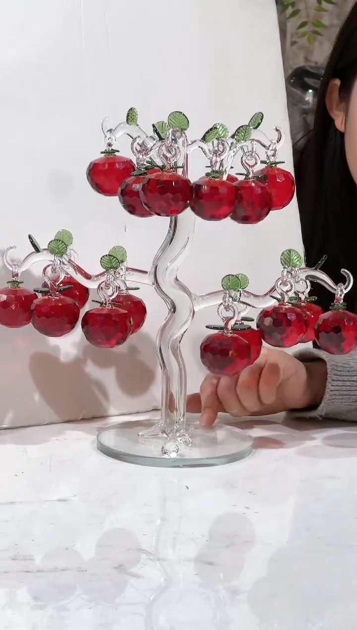 【闪购商品】玻璃18挂红色苹果树