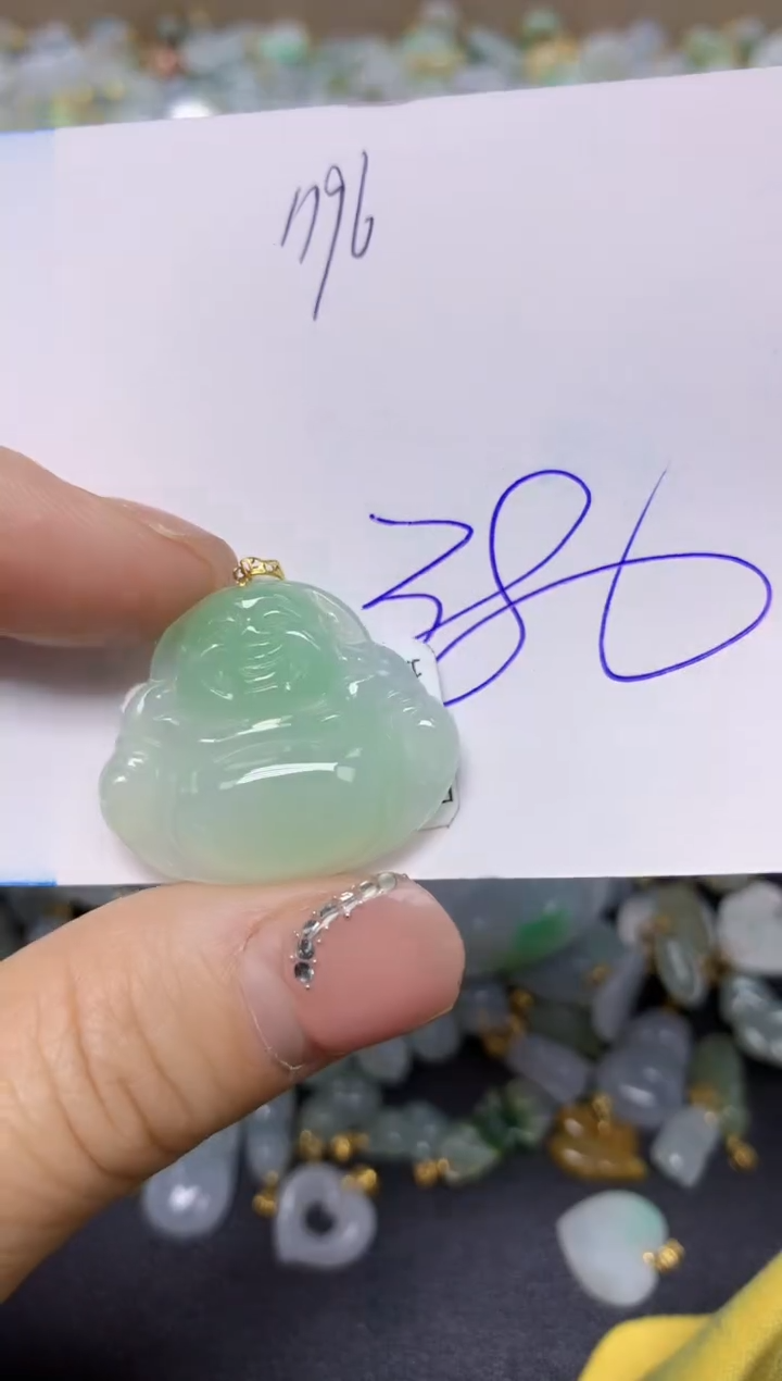 【闪购商品】翡翠挂件18K金镶嵌 天然翡翠A货·