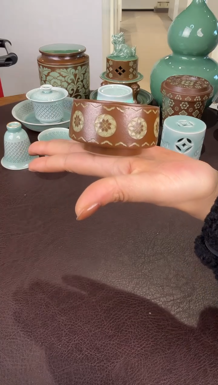 青瓷手工茶器包邮