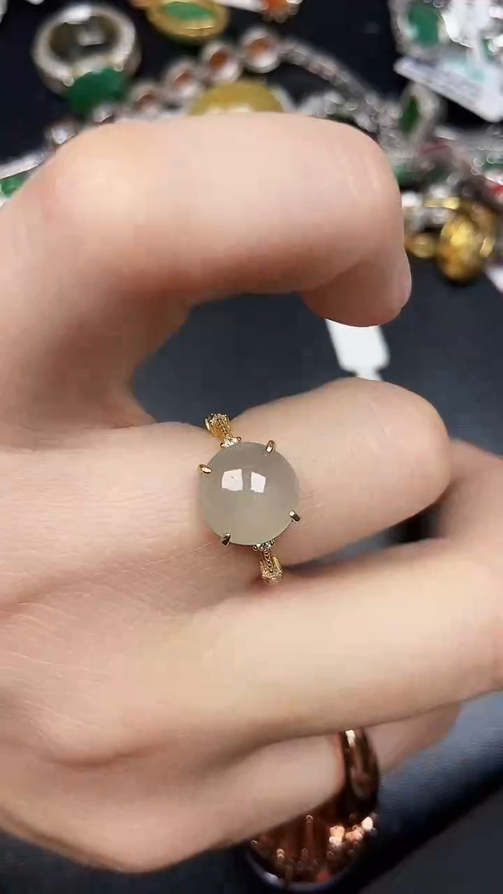 银S925镶嵌戒指翡翠8500