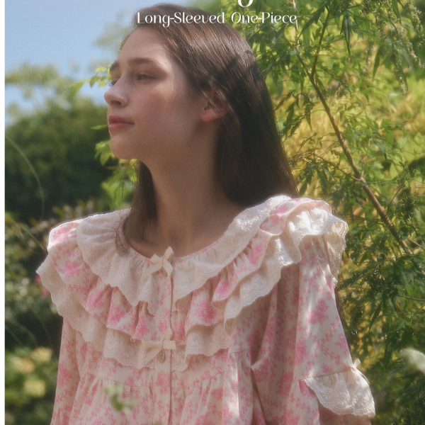 【树下优品】韩国UL家/2025春季碎花甜美睡衣女家居服套装裙子25105