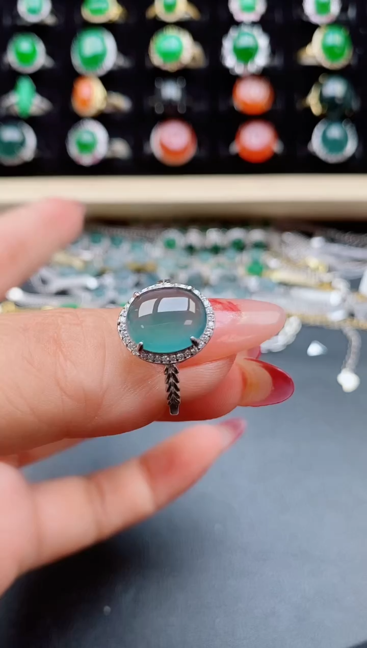 【闪购商品】翡翠戒指银S925镶嵌2132131