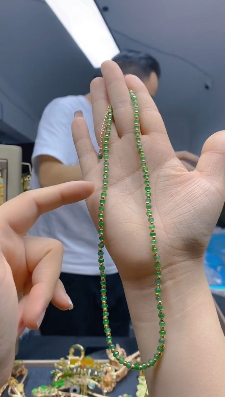 【闪购商品】翡翠耳饰合金410翡翠锁骨链