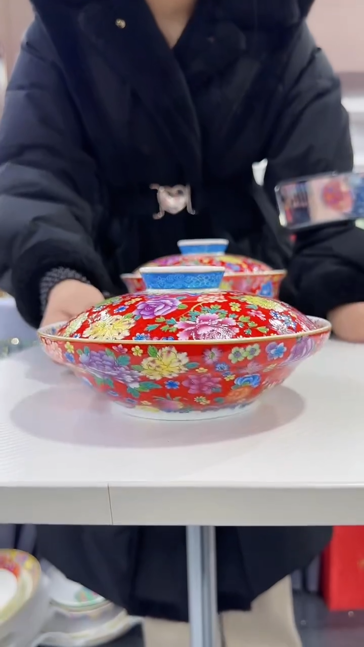 【闪购商品】瓷片7英寸【盖盘】1个景德镇陶瓷【秦坊】