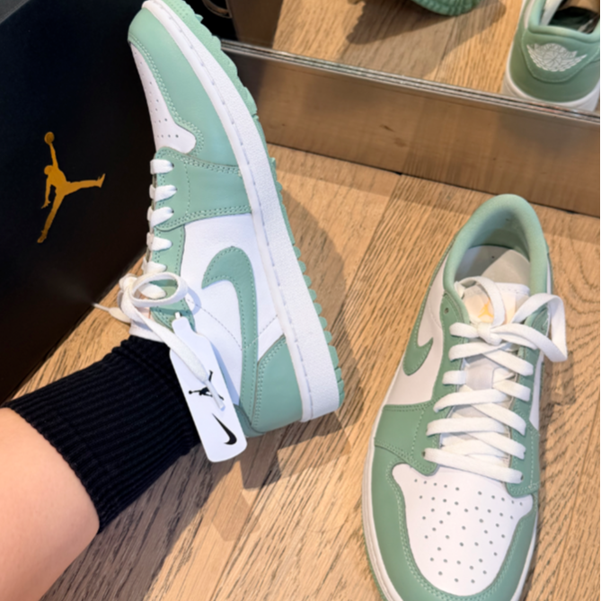 Nike/耐克官方正品 aj1 绿白高尔夫低帮男子休闲板鞋DD9315-008