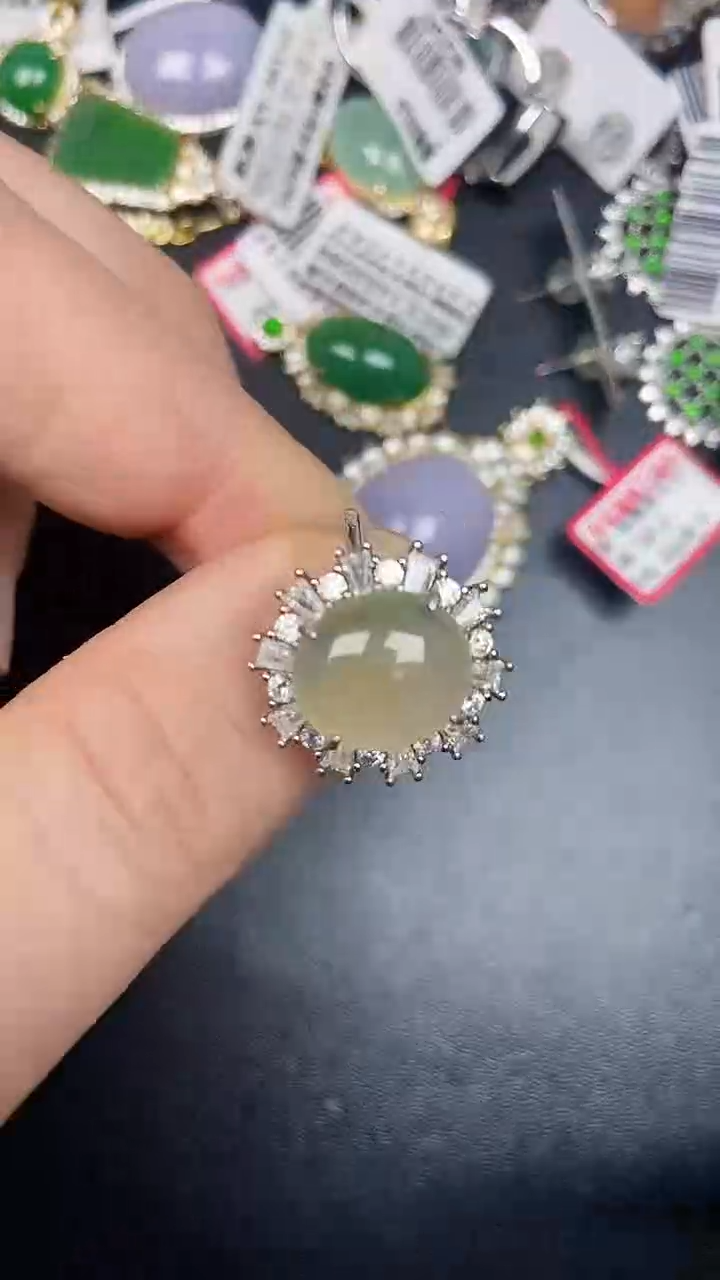 银S925镶嵌戒指翡翠2260