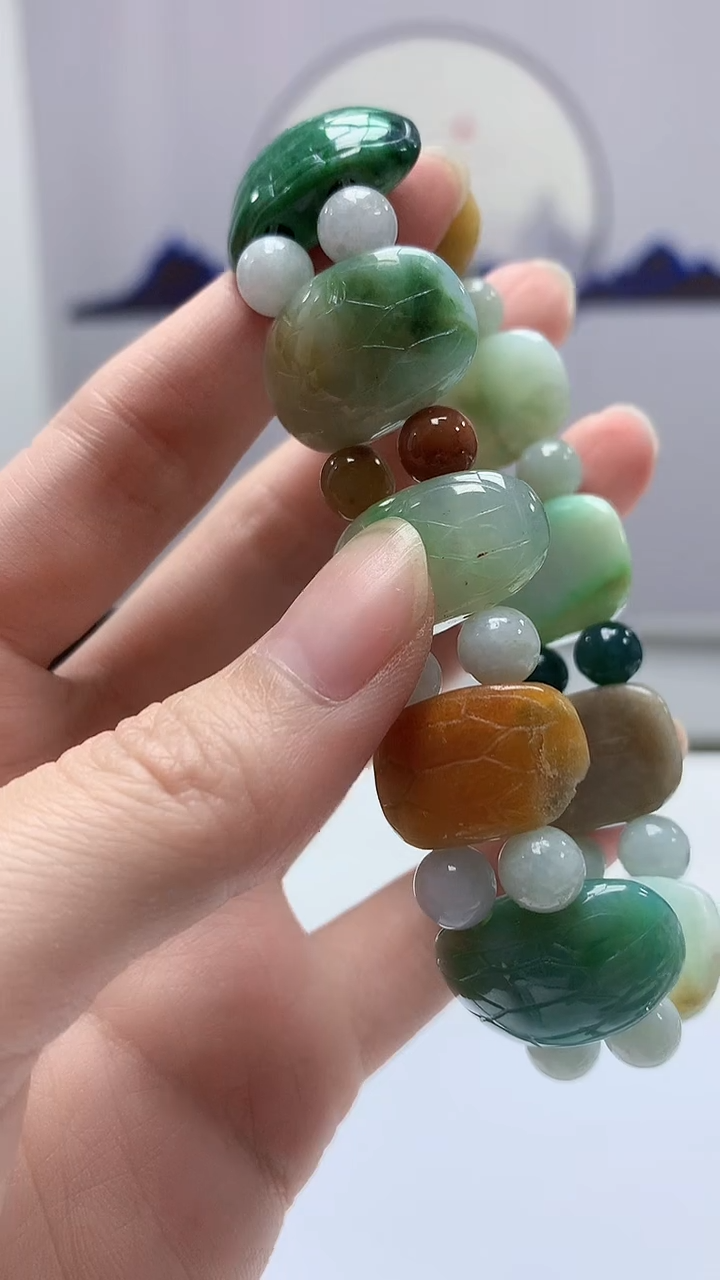 【闪购商品】定制翡翠未镶嵌4969zm-毛货手串44