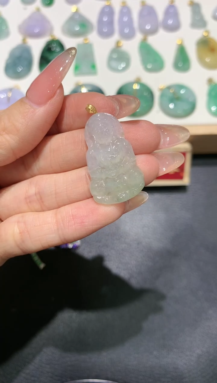 【闪购商品】翡翠吊坠(不含链)18K金镶嵌团购2