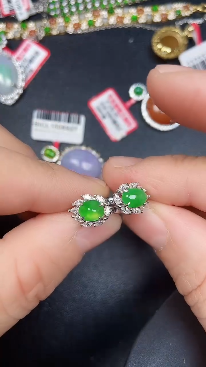 银S925镶嵌戒指翡翠1050