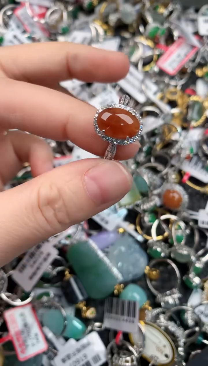 银S925镶嵌戒指翡翠555---4