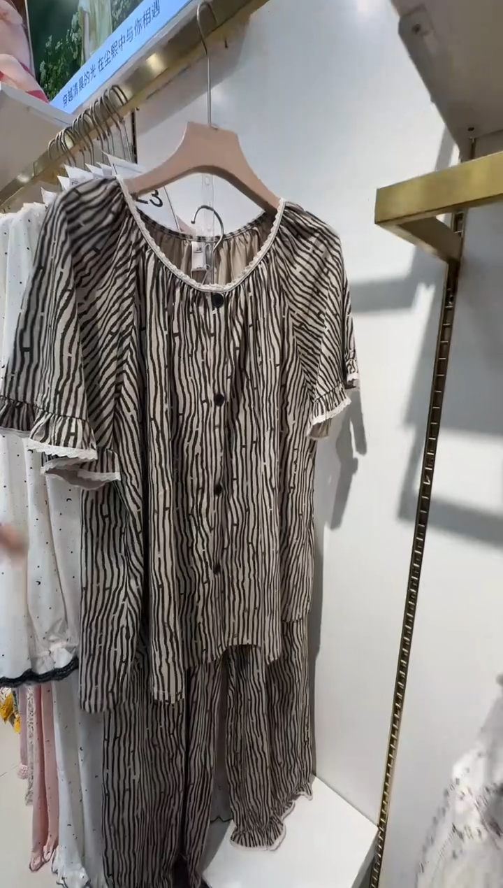 棉类混纺尘熙60013半袖长裤睡衣套装