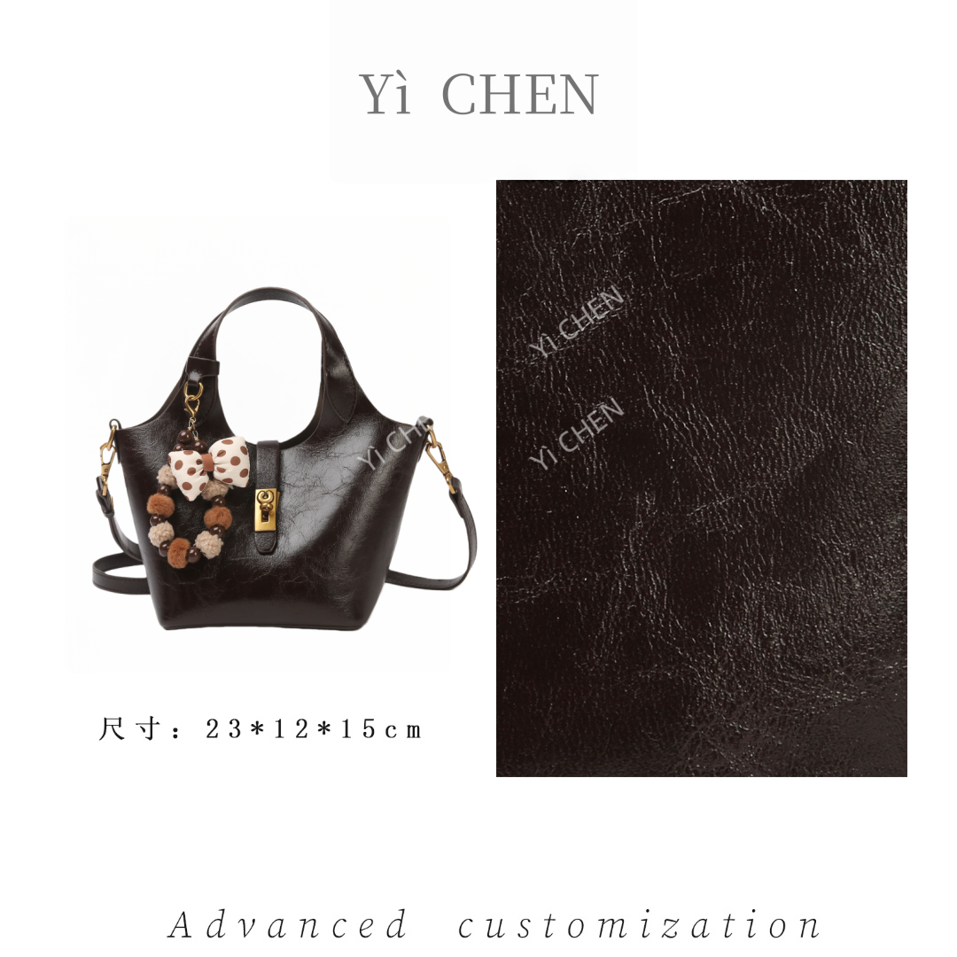 【Yì CHEN】SKL-5861-1-咖啡色 时尚女士新款手提单肩斜挎包轻奢