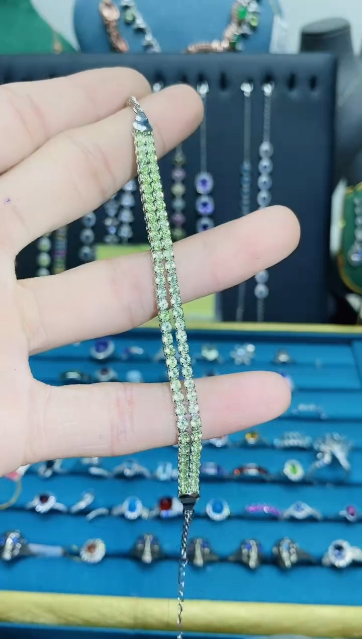 【闪购商品】橄榄石手链银S925镶嵌1121