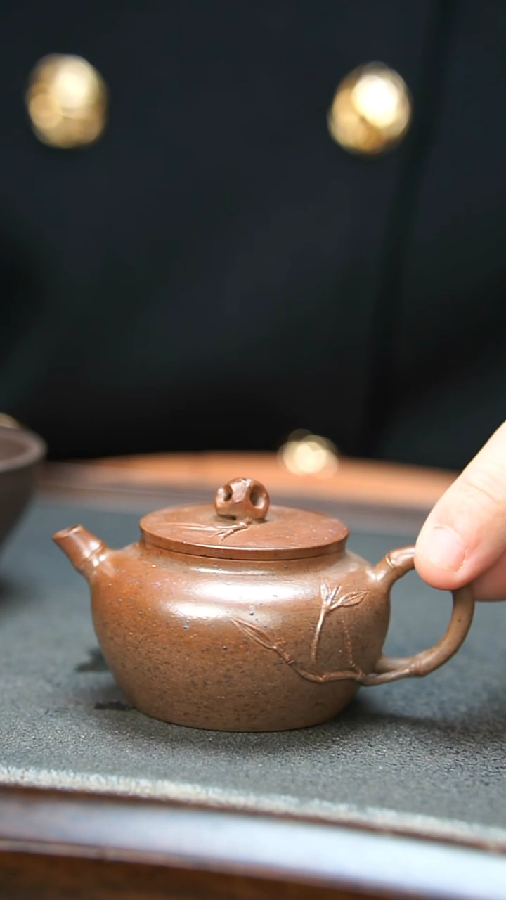 【闪购商品】紫砂茶壶柴烧竹叶壶70cc