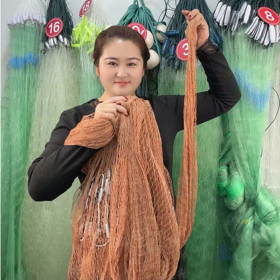 老式手抛网撒网渔网高强度穿孔坠传统捕鱼网