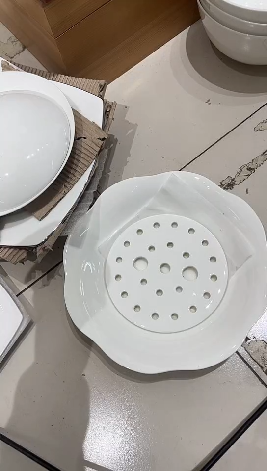 瓷白瓷饺子盘隆达骨瓷