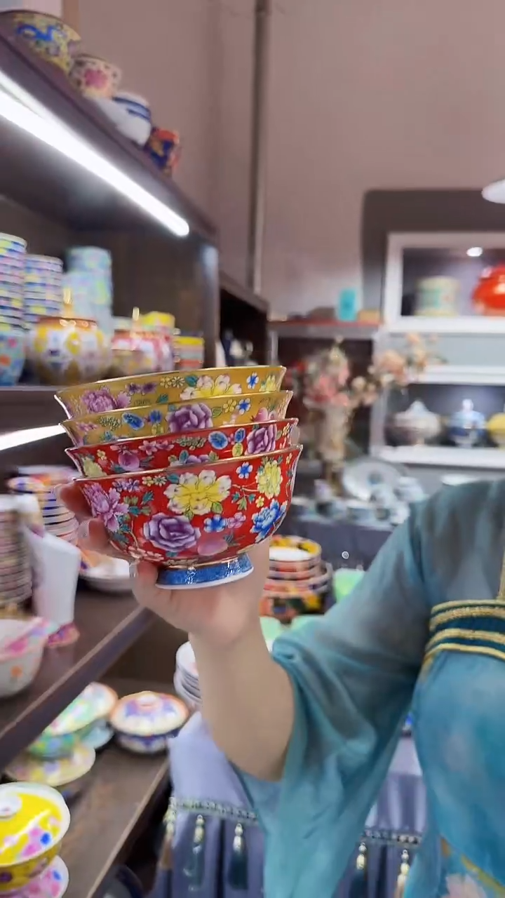 瓷片4.5英寸饭碗4个景德镇餐具