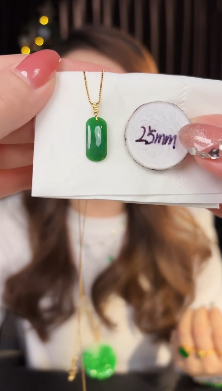 【闪购商品】翡翠颈饰18K金镶嵌1缅料A货/支持复检/一件