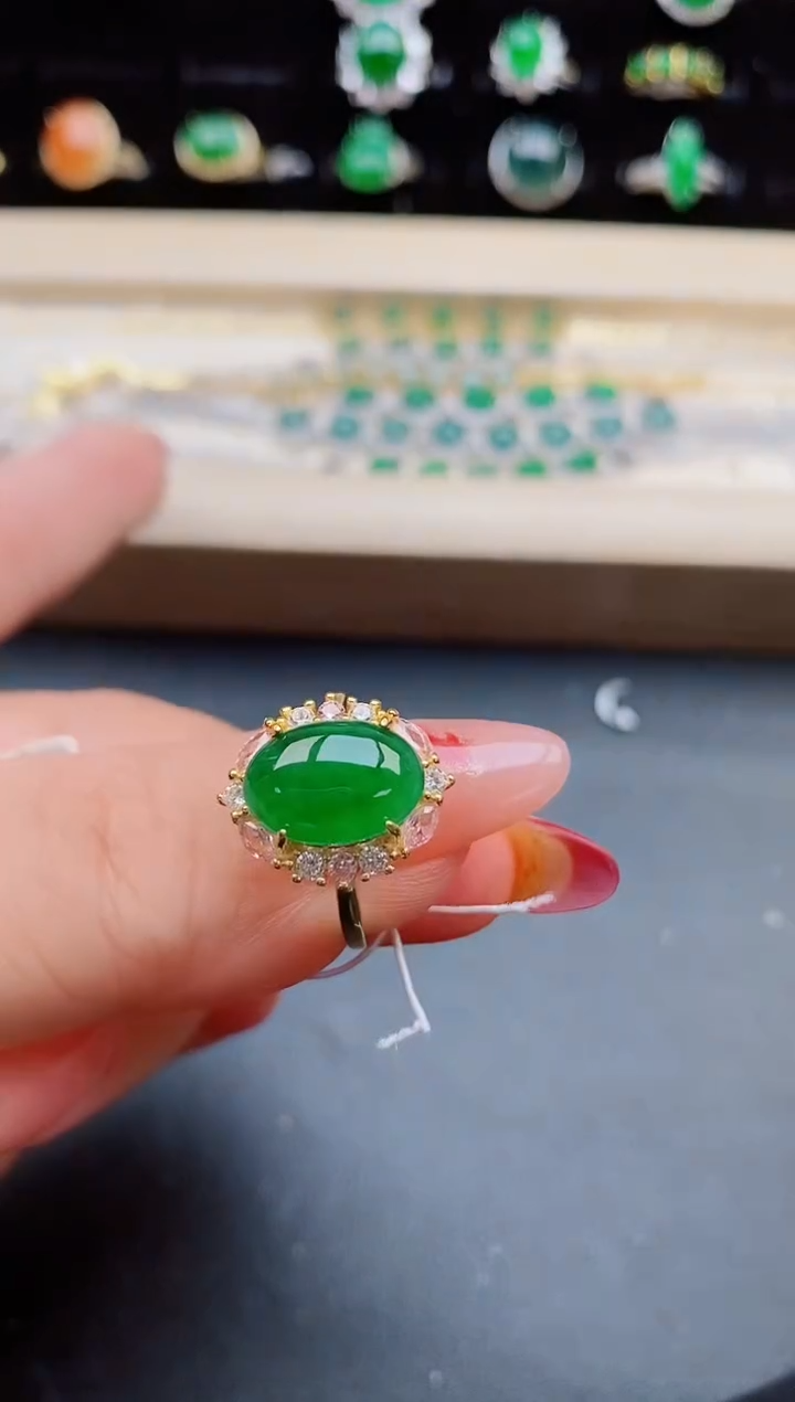 【闪购商品】翡翠戒指银S925镶嵌321321