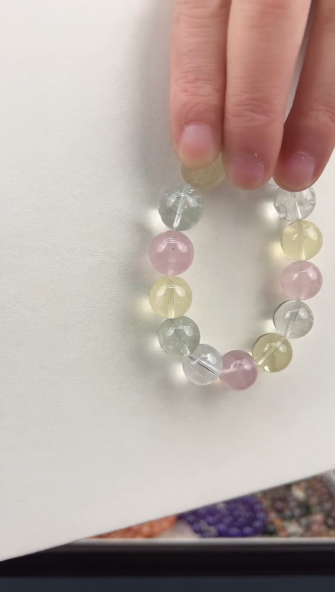 未镶嵌手链水晶天然彩晶素圈手链8814mm+