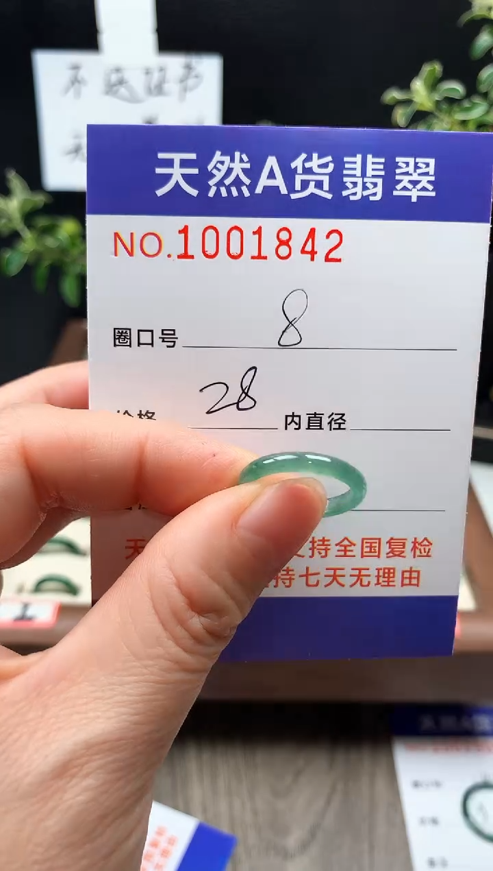 未镶嵌戒指翡翠8#