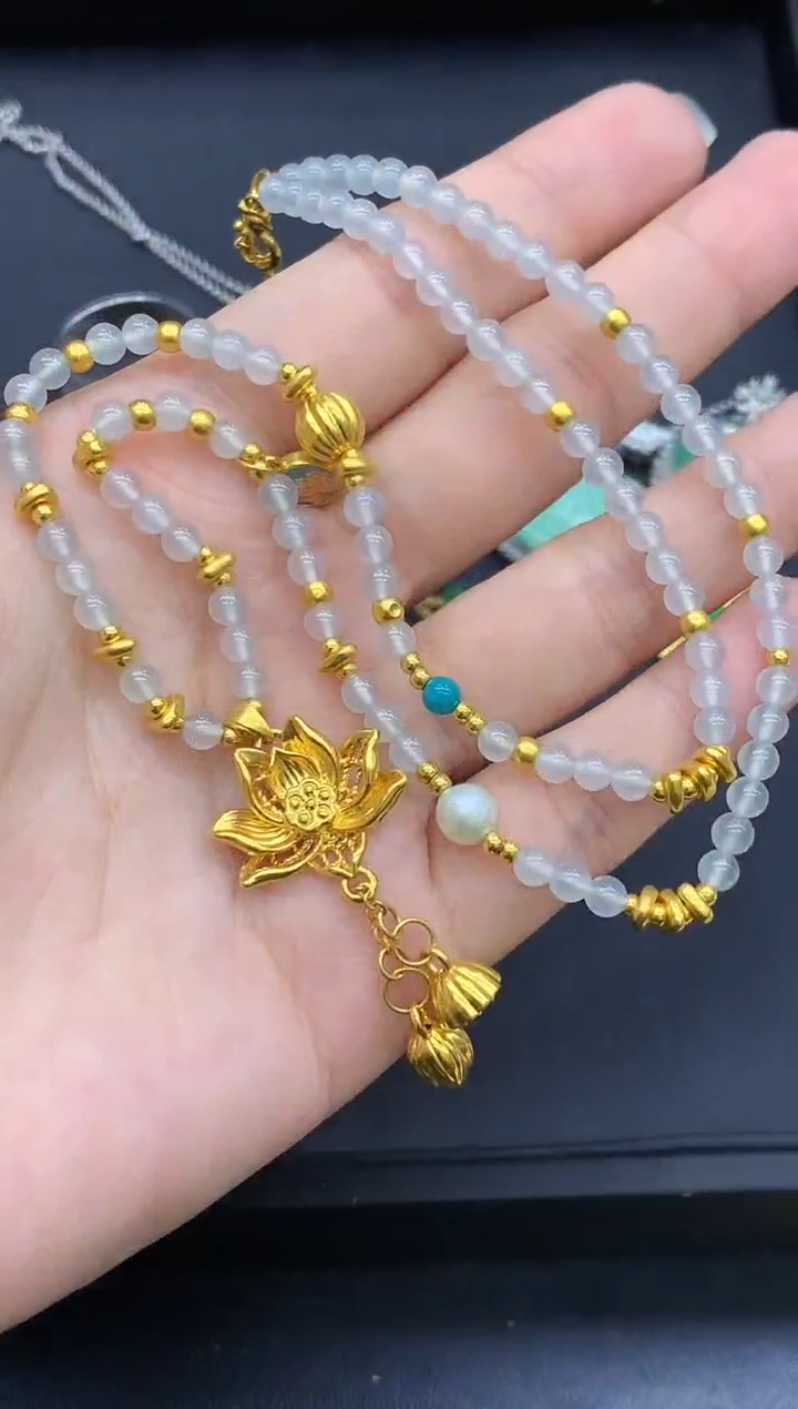 颈饰足金镶嵌翡翠617-中国好珍宝