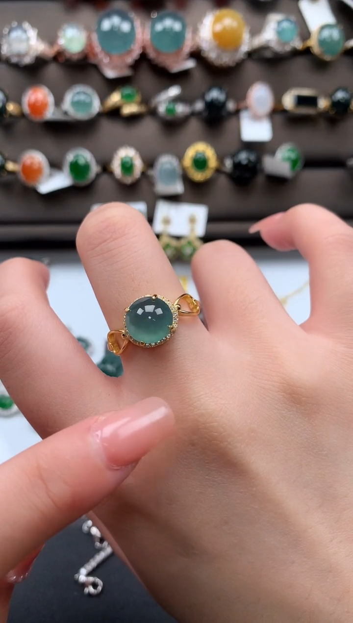 【闪购商品】翡翠戒指银S925镶嵌5647