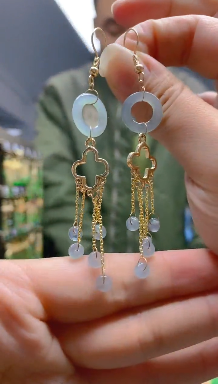 【闪购商品】翡翠耳饰合金0245翡翠耳钩