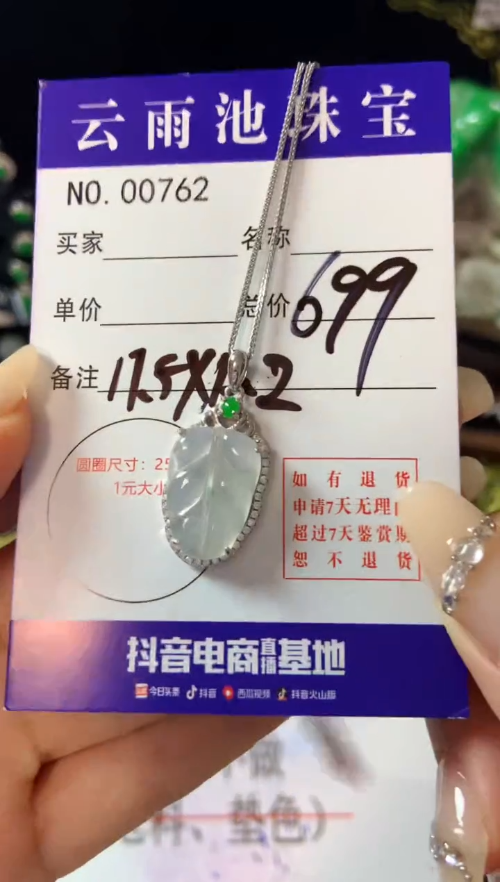 【闪购商品】翡翠颈饰银S925镶嵌翡翠