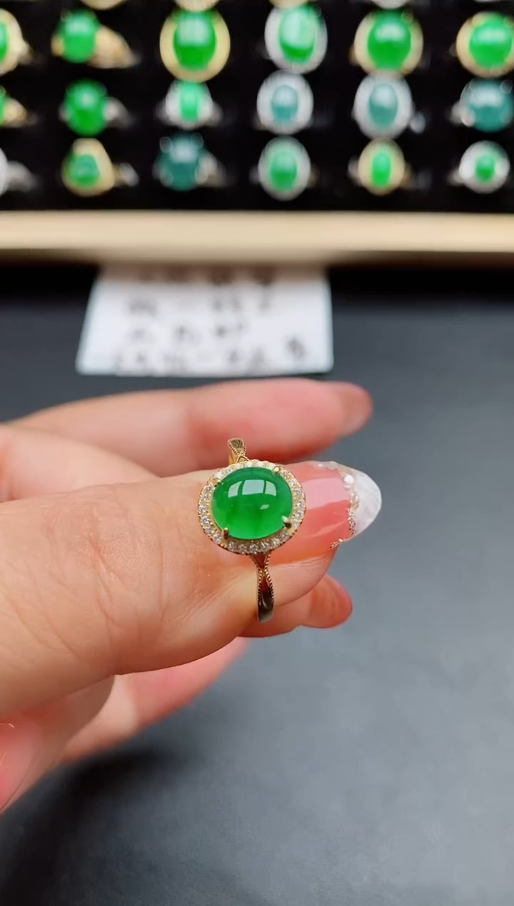 【闪购商品】翡翠戒指银S925镶嵌5800