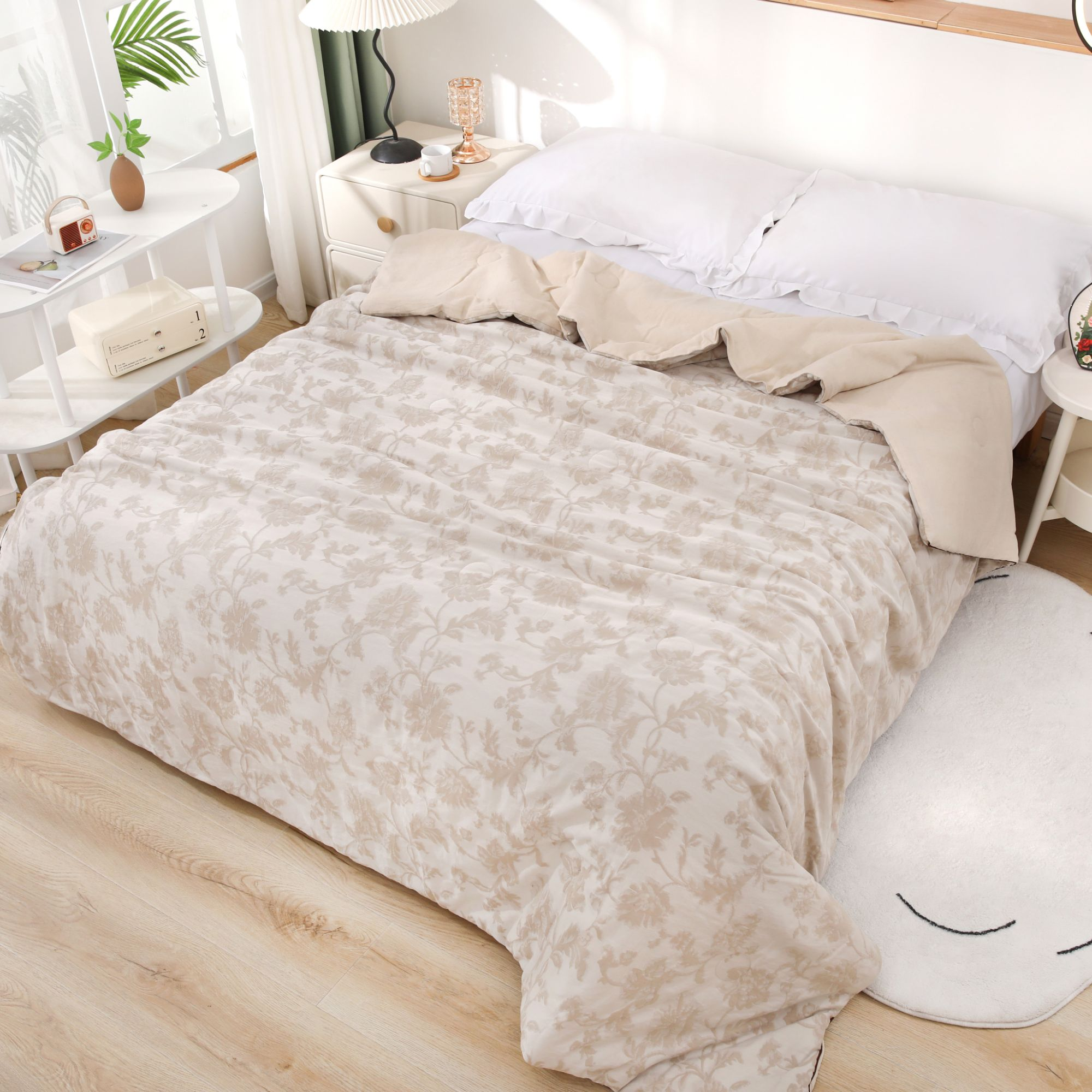 AB版【浮雕款-四件套】秋冬加厚保暖浮雕砂洗棉麻床品四件套