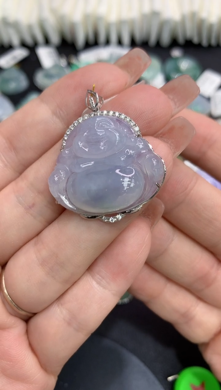 吊坠(不含链)18K金镶嵌翡翠11111111111