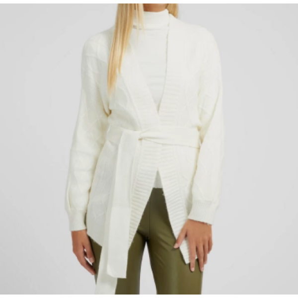 GUESS 休闲绑带 中长款 毛衣开衫-W2BR31Z2WJ0