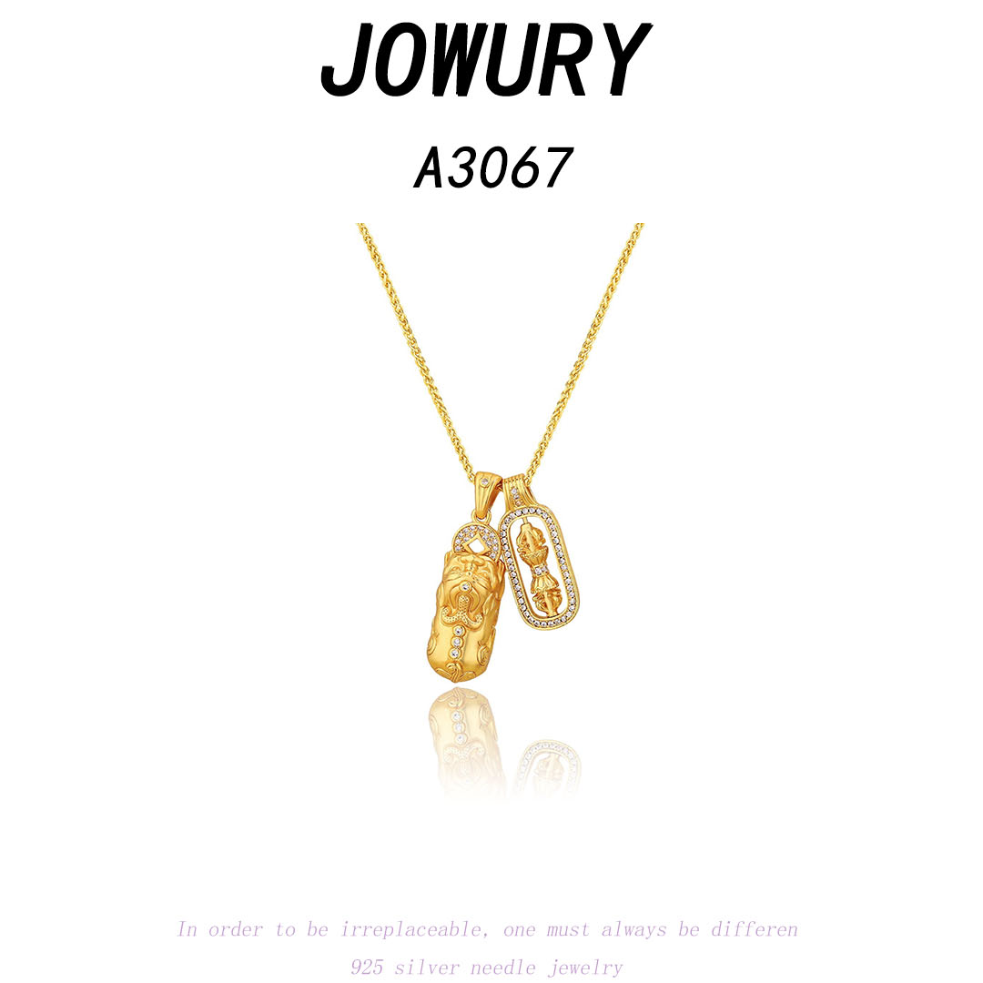 Jowury 铜合金吊坠 A3067乔薇瑞【貔貅金刚杵】轻奢 时尚 气质