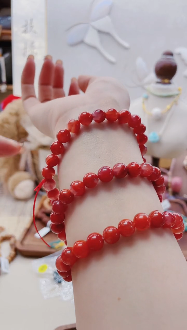 手链未镶嵌南红玛瑙M202南红圆珠单圈