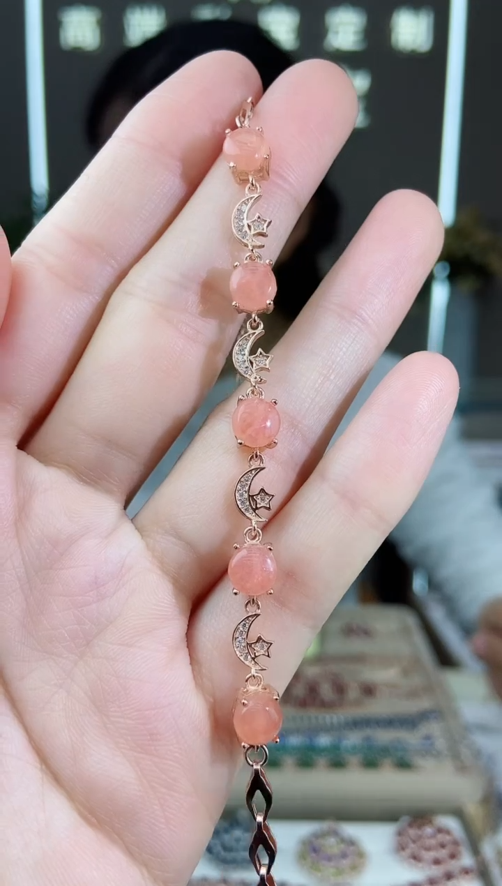 【闪购商品】菱锰矿（红纹石）手饰银S925镶嵌手饰