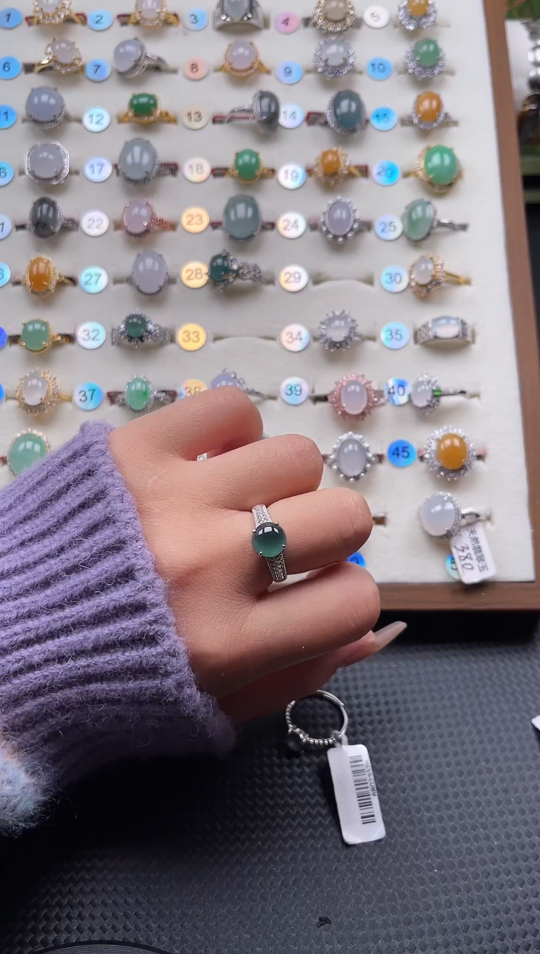 【闪购商品】翡翠戒指银S925镶嵌天然A货翡翠戒指