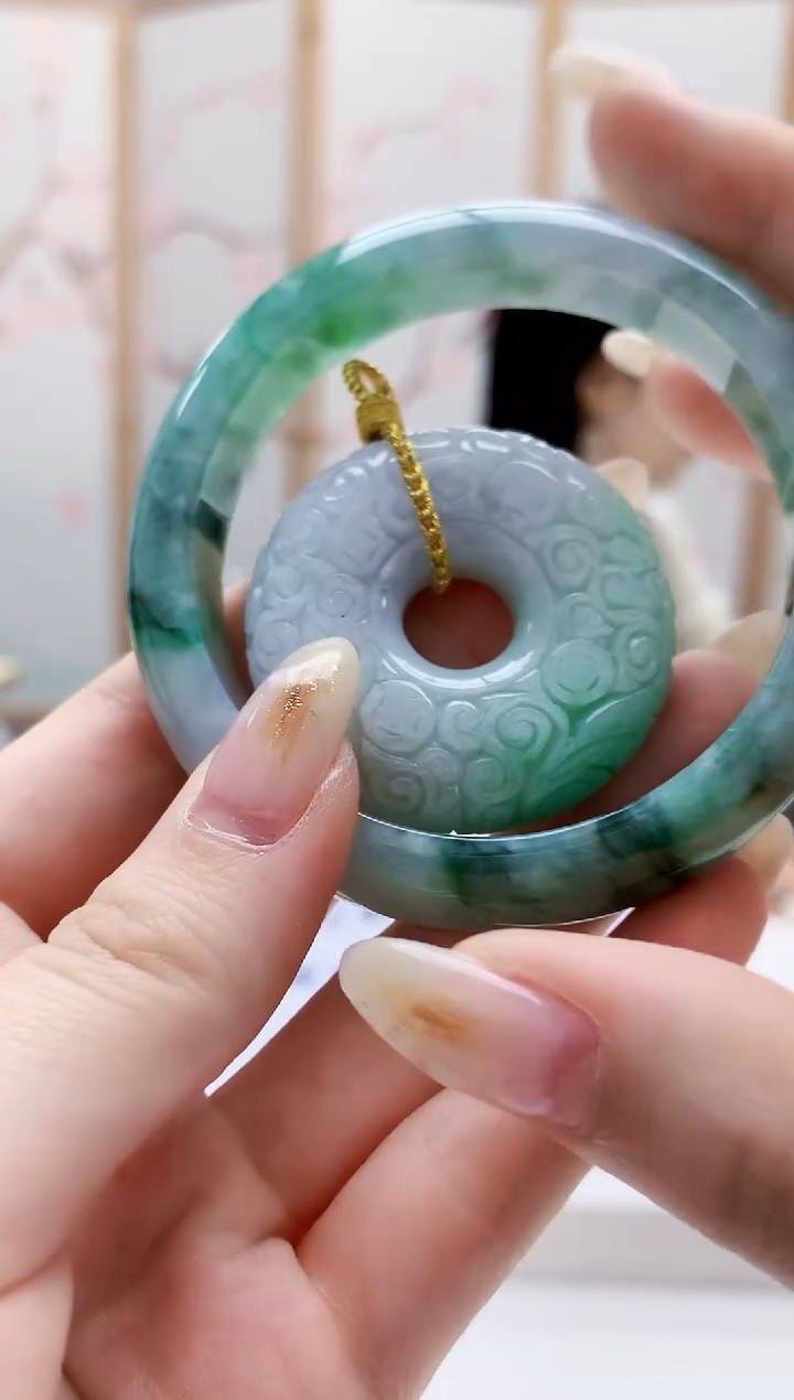 未镶嵌定制翡翠3495jw-毛货套镯（圈）12
