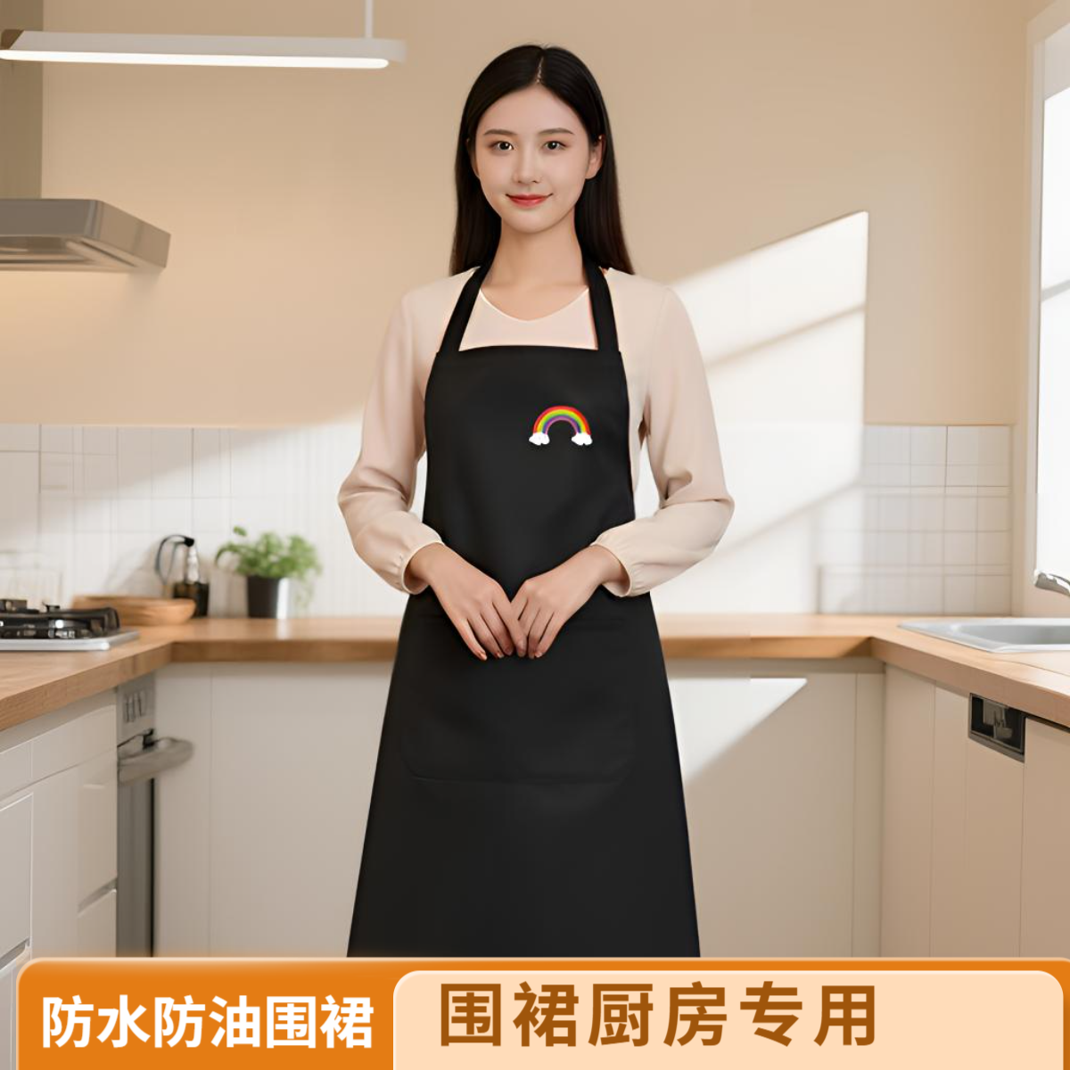 富牛牛做饭围裙厨房专用围裙厨房专用围裙厨房专用男士韩版高颜值