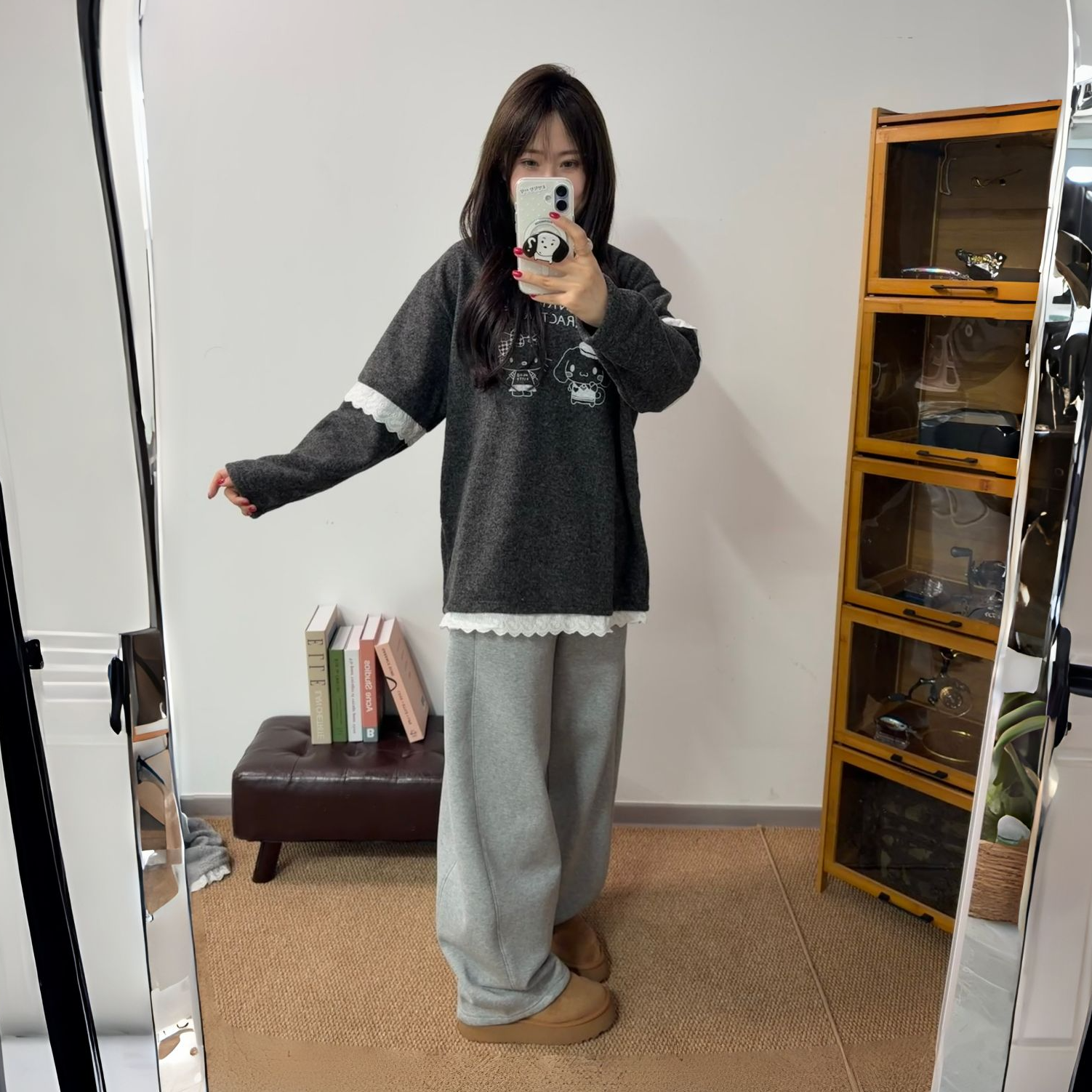 【液氮香蕉裤】加绒加厚直筒休闲百搭复古宽松格子裤秋冬一件过冬