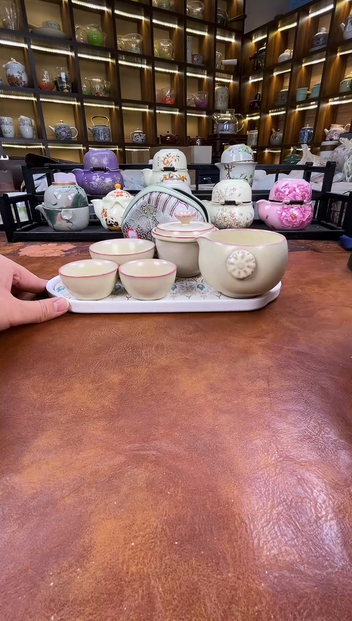 .古道源猪油冻旅行+金银错茶盘