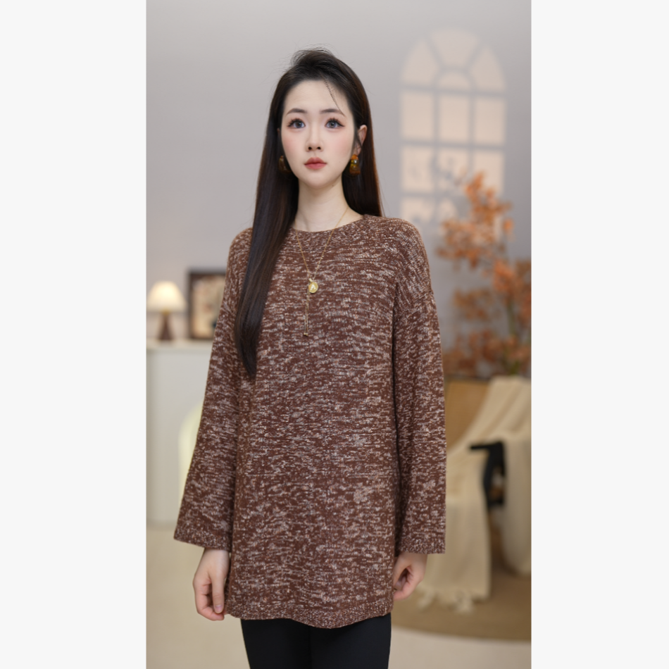 GIRDEAR/哥弟【琥珀流光】秋冬氛围感宽松慵懒百搭套头针织衫138096