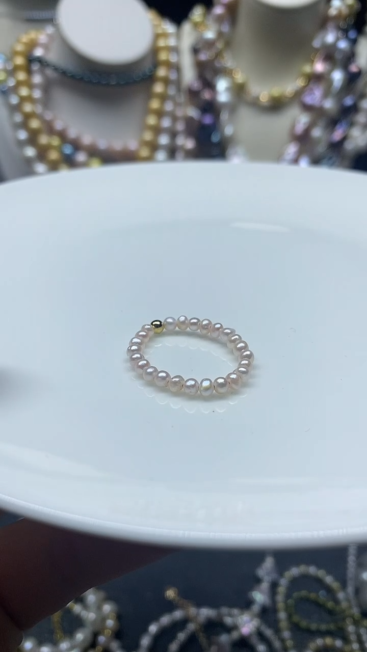 颈饰未镶嵌淡水珍珠多人戒指