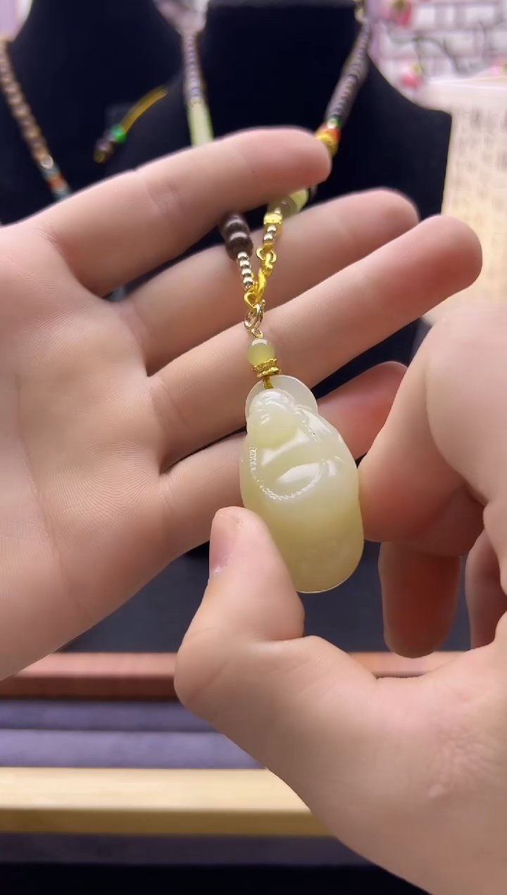 【闪购商品】和田玉颈饰14K金镶嵌X821         