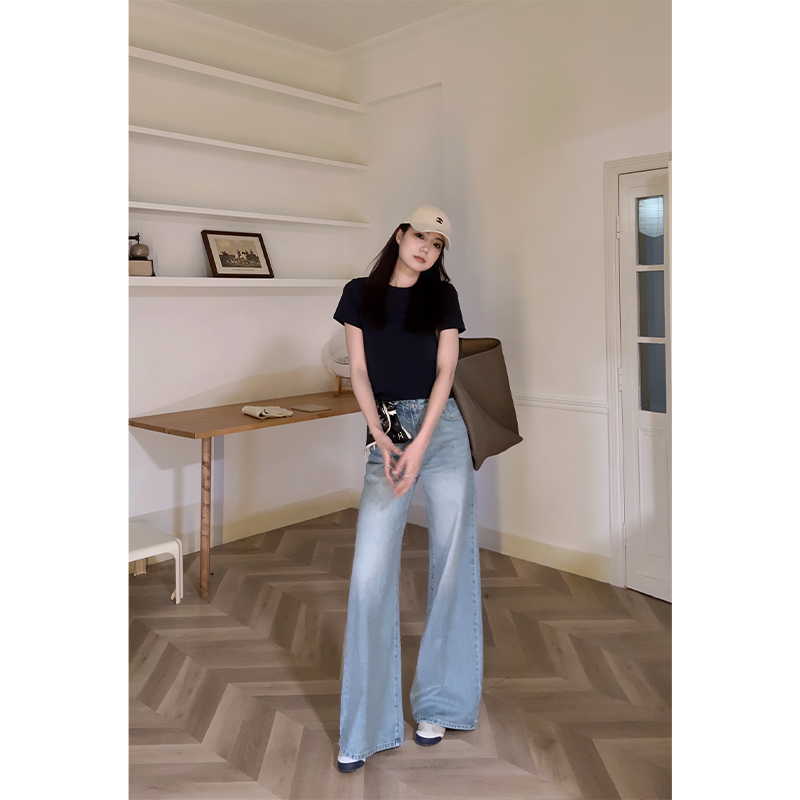 清仓【随便搭搭裤2.0】加长春夏高腰宽松慵懒垂感阔腿牛仔裤女SU032
