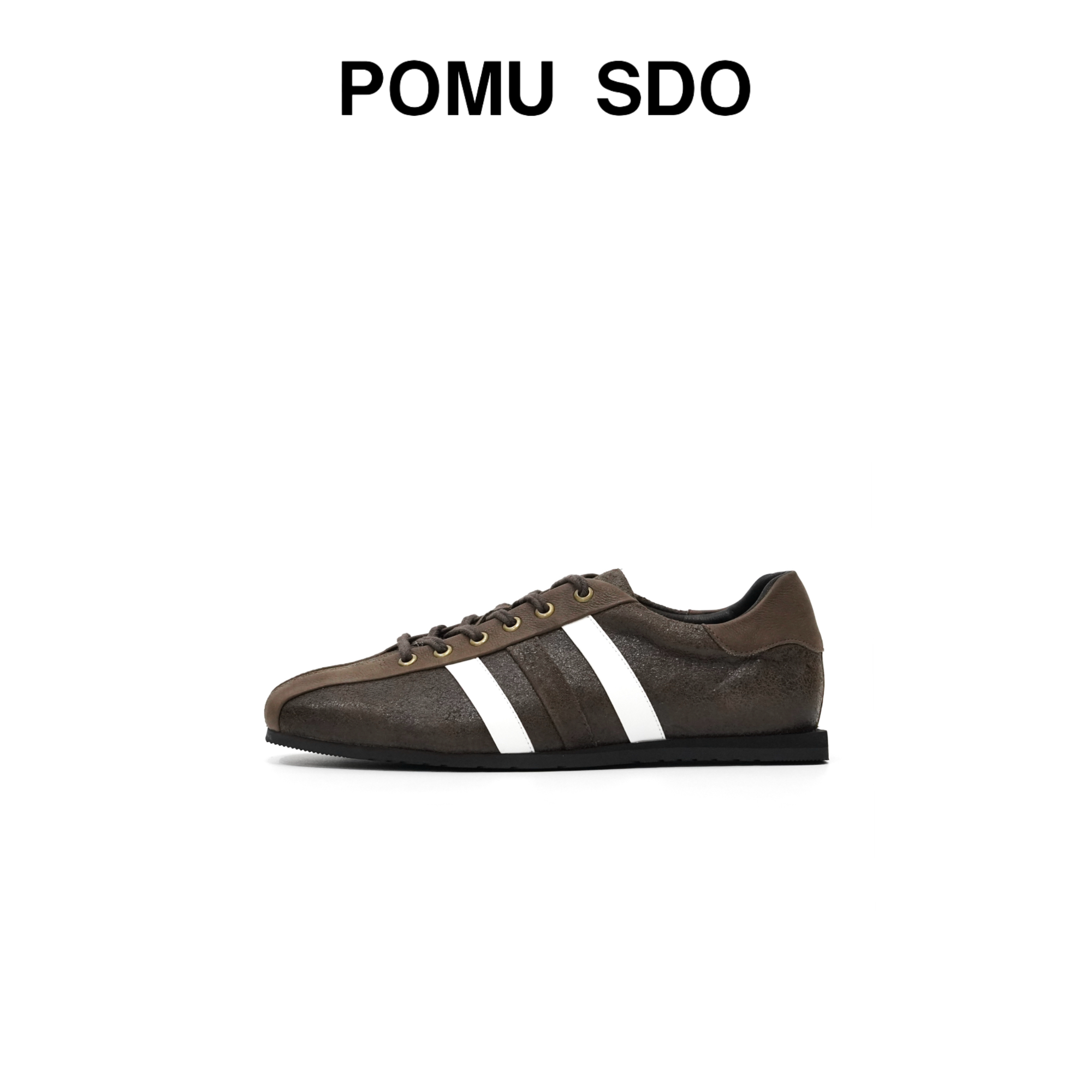 POMU SDO 25年新款复古小众德训鞋薄底真皮百搭赛车鞋撞色休闲鞋