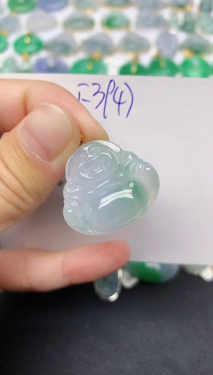 颈饰18K金镶嵌翡翠天然缅甸A货翡翠百元以上9元证书费自理