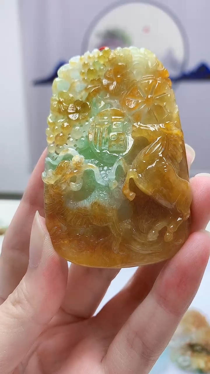 定制翡翠未镶嵌4852zm-毛货赠珠链174